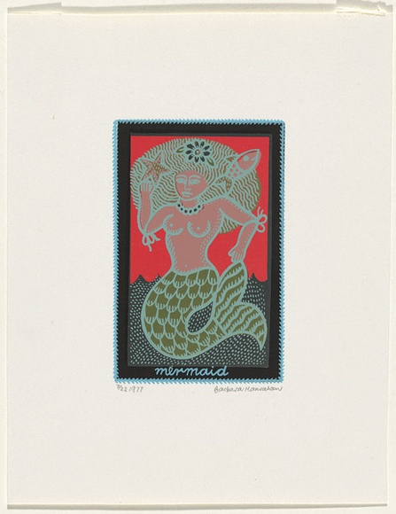 Artist: HANRAHAN, Barbara | Title: Mermaid | Date: 1977 | Technique: screenprint, printed in colour, from multiple screens