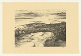Artist: Evans, Megan. | Title: not titled [landscape with distant hills and clouds] | Date: 1989 | Technique: lithograph, printed in black ink, from one stone | Copyright: © Megan Evans. Licensed by VISCOPY, Australia