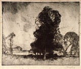 Artist: LONG, Sydney | Title: Between the showers | Date: (1916) | Technique: line-etching and drypoint, printed in warm black ink with plate-tone, from one zinc plate | Copyright: Reproduced with the kind permission of the Ophthalmic Research Institute of Australia