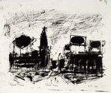 Artist: Grieve, Robert. | Title: Street scene | Date: 1957 | Technique: lithograph, printed in black ink, from one stone
