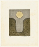 Artist: Cameron, Dorothy. | Title: not titled [yellow circle] | Date: 1977 | Technique: soft-ground etching, printed in colour, from multiple plates