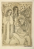 Artist: Higgs, Florence. | Title: (The Holy family) | Date: (1955) | Technique: etching, printed in brown ink with plate-tone, from one plate