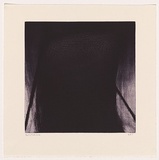 Artist: Miller, Paul S. | Title: not titled [large area of purple darkness in centre with light on either side]. | Date: 2002 | Technique: etching and aquatint, printed in purple/black ink, from one plate