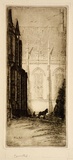 Artist: Bull, Norma C. | Title: Wilson Hall. | Date: c.1934 | Technique: etching and aquatint, printed in brown ink with plate-tone, from one plate
