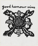 Artist: WORSTEAD, Paul | Title: Good humour virus | Date: 1992 | Technique: screenprint, printed in black ink, from one stencil | Copyright: This work appears on screen courtesy of the artist