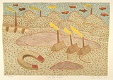 Artist: Bowen, Dean. | Title: The big magnet | Date: 1989 | Technique: lithograph, printed in colour, from multiple stones