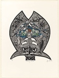 Artist: MAST, Robert | Title: Inheriting culture | Date: 1995 | Technique: linocut, printed in black ink, from one block; hand-coloured