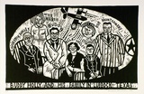 Artist: HANRAHAN, Barbara | Title: Buddy Holly and his family in Lubbock, Texas | Date: 1965 | Technique: linocut, printed in black ink, from one block