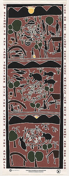 Title: Feral pig poster | Date: 1989 | Technique: screenprint, printed in colour, from four stencils