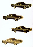 Artist: MERD INTERNATIONAL | Title: Poster: (Four yellow cars) | Date: 1984 | Technique: screenprint