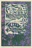Artist: WORSTEAD, Paul | Title: not titled [green, blue, purple, white]. | Date: 1971-72 | Technique: screenprint, printed in colour, from three stencils, | Copyright: This work appears on screen courtesy of the artist