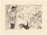 Artist: Robinson, William. | Title: Farmyard I | Date: 1990 | Technique: lithograph, printed in colour, from mtultiple plates