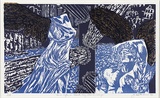 Artist: Hartmann, Joan. | Title: As in life, in death they soar on wings | Date: 1996 | Technique: linocut, printed in colour, from multiple blocks; with gold leaf