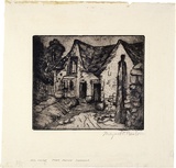 Artist: PRESTON, Margaret | Title: Old house. | Date: 1916 | Technique: etching, printed in warm black ink with plate-tone, from one plate | Copyright: © Margaret Preston. Licensed by VISCOPY, Australia