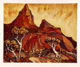 Artist: Mansell, Byram. | Title: (Landscape) | Date: (1946) | Technique: offset-lithograph, printed in colour, from multiple stones [or plates]