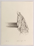 Artist: Pilgrim, Catherine. | Title: not titled  [dress on a ledge] | Date: 1999, 26 February | Technique: lithograph, printed in black ink, from one plate