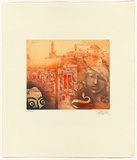 Title: Hania | Date: 1991 | Technique: etching, printed in blue and orange ink, from one plate