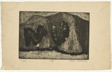 Artist: Cilento, Margaret. | Title: Cliffs. | Date: 1948 | Technique: etching, aquatint printed in black ink with plate-tone, from one plate