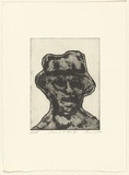 Artist: Lee, Graeme. | Title: Man in a hat VIII | Date: 1996, May | Technique: etching, printed in black ink, from one plate