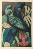 Artist: Higgs, Florence. | Title: Parrots | Date: c.1956 | Technique: linocut, printed in colour, from five blocks