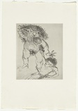 Artist: BOYD, Arthur | Title: (Figure with glasses supporting a harlot) [variant III]. | Date: 1970 | Technique: etching, printed in black ink, from one plate | Copyright: Reproduced with permission of Bundanon Trust