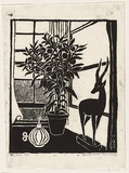 Artist: Blackburn, Vera. | Title: The deer. | Date: 1986 | Technique: linocut, printed in black ink, from one block | Copyright: © Vera Blackburn