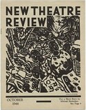 Artist: Bainbridge, John. | Title: (frontcover) New theatre review: October 1944. | Date: October 1944 | Technique: linocut, printed in black ink, from one block; letterpress text