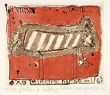 Artist: Moore, Mary. | Title: Electric horse | Date: 1976 | Technique: sugar lift etching printed in brown ink, from one plate, hand-coloured | Copyright: © Mary Moore