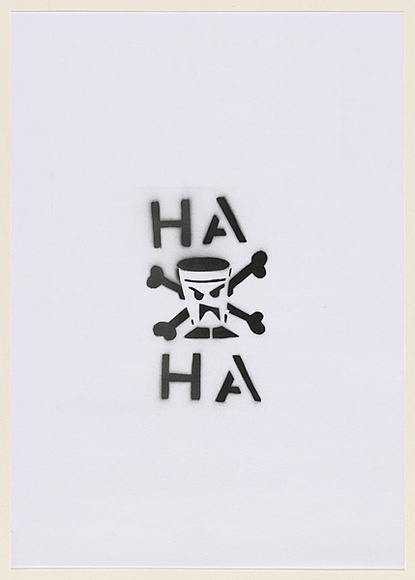 Artist: HAHA, | Title: HaHa skull n' bones. | Date: 2004 | Technique: stencil, printed in black ink, from one stencil