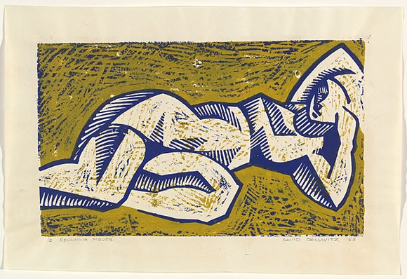 Artist: Dallwitz, David. | Title: Reclining figure. | Date: 1953 | Technique: linocut, printed in colour, from multiple blocks