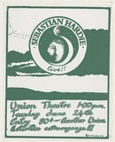 Artist: MACKINOLTY, Chips | Title: Sebastian Hardie live!! Union Theatre | Date: 1976 | Technique: screenprint, printed in green ink, from one stencil