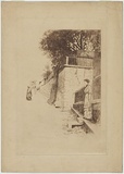 Artist: Ashton, Julian. | Title: Cumberland Street, The Rocks, Sydney. | Date: 1893 | Technique: etching and roulette, printed in brown ink, from one plate