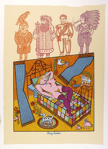 Artist: HANRAHAN, Barbara | Title: Day dream | Date: 1977 | Technique: screenprint, printed in colour, from nine stencils