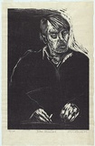 Artist: AMOR, Rick | Title: John Perceval. | Date: 1989 | Technique: woodcut, printed in black ink, from one block | Copyright: Image reproduced courtesy the artist and Niagara Galleries, Melbourne