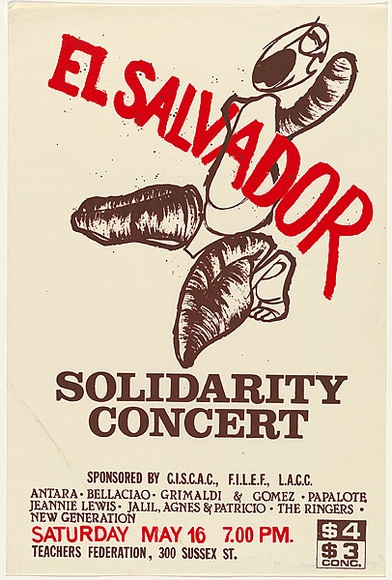 Artist: KERR, Tom Fenton | Title: El Salvador Solidarity Concert | Date: 1981 | Technique: screenprint, printed in colour, from two stencils