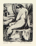 Artist: Coleman, Bill. | Title: Nude. | Date: 1952 | Technique: etching, printed in black ink, from one plate