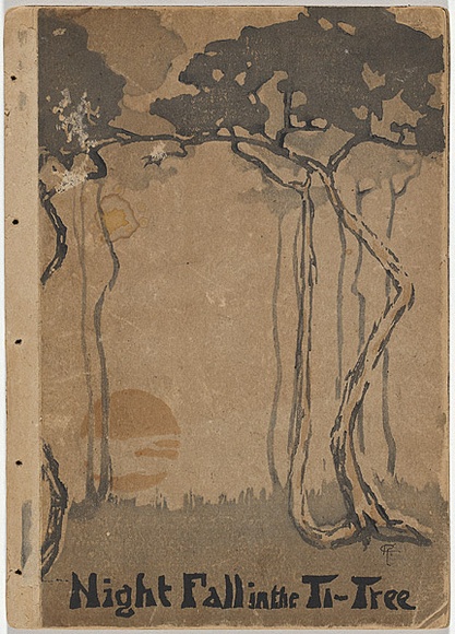Artist: Teague, Violet. | Title: Night fall in the Ti-tree | Date: 1905 | Technique: woodcut, printed in colour in the Japanese manner, from multiple blocks | Copyright: © Violet Teague Archive, courtesy Felicity Druce