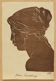 Artist: Bell, George.. | Title: (Woman's profile). | Technique: linocut, printed in black ink, from one block