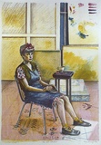 Artist: IRVING, Tony | Title: The art student | Date: 1984 | Technique: lithograph, printed in colour, from multiple stones