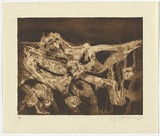 Artist: SELLBACH, Udo | Title: (Landscape) | Date: 1963 | Technique: etching, aquatint printed in brown ink, from one  plate, with plate-tone