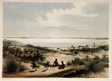 Artist: Angas, George French. | Title: Lake Albert. | Date: 1846-47 | Technique: lithograph, printed in colour, from multiple stones; varnish highlights by brush
