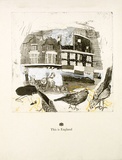 Artist: Moore, Mary. | Title: This is England | Date: 1980 | Technique: etching and aquatint, printed in black ink, from one plate with typeset and hand- colouring | Copyright: © Mary Moore