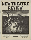 Artist: Bucklow, J.E. | Title: (frontcover) New theatre review: April-May 1947. | Date: April-May 1947 | Technique: linocut, printed in black ink, from one block; letterpress text