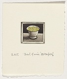 Artist: Mombassa, Reg. | Title: Bowl of urine | Date: 2002 | Technique: etching and aquatint, printed in black ink, from one plate; additional hand-colouring