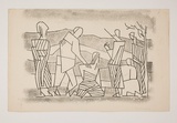 Artist: Hirschfeld Mack, Ludwig. | Title: Execution [recto]; (Study for 'Execution') [verso] | Date: (1950-59?) | Technique: transfer print (recto)