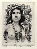 Artist: Halpern, Frederick. | Title: Farida | Date: c.1960 | Technique: etching and drypoint, printed in black ink, from one plate | Copyright: Courtesy of Frederick Halpern's estate