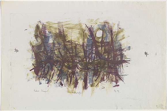 Artist: Grieve, Robert. | Title: Landscape | Date: 1959 | Technique: lithograph, printed in colour, from three stones