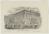Artist: UNKNOWN | Title: The Exchange, Sydney | Date: 1870s | Technique: chalk-lithograph, printed in black ink, from one stone