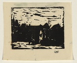Artist: WILLIAMS, Fred | Title: Landscape, Kent [2nd version] | Date: c.1954 | Technique: linocut, printed in black ink, from one block | Copyright: © Fred Williams Estate
