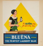Artist: Burdett, Frank. | Title: Label: Bluena, the perfect laundry bag. | Date: 1927 | Technique: lithograph, printed in colour, from multiple stones [or plates]